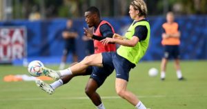 Callum Hudson-Odoi training with Chelsea U21 team amid uncertain future