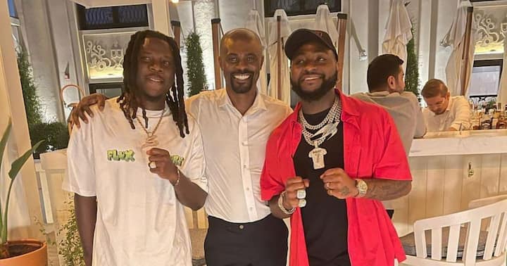 World Cup 2022: Davido and Stonebwoy meets Black Stars assistant coach George Boateng in Qatar