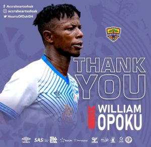 Hearts of Oak mutually part ways with attacker William Opoku Asiedu