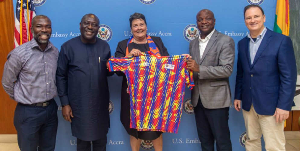 Hearts of Oak leadership present home jersey to US Ambassador Virginia Palmer