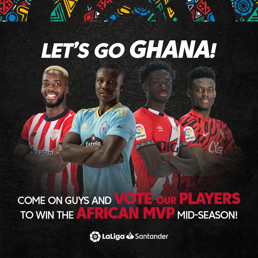 Four Ghanaian players named in La Liga african MVP of mid season award