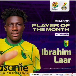 Bibiani Gold Stars forward Ibrahim Laar wins GPL Player of the Month award