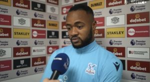 Ghana striker Jordan Ayew reacts to Crystal Palace’s win against Bournemouth