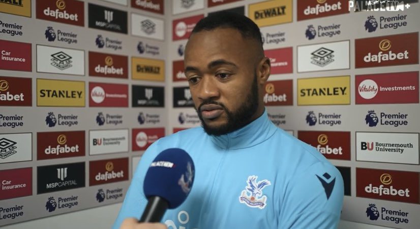 Ghana striker Jordan Ayew reacts to Crystal Palace’s win against Bournemouth