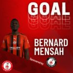 Bernard Mensah scores in Redditch United’s win over Bedford Town