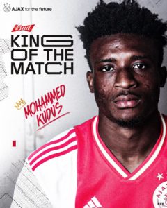 Ghana star Mohammed Kudus named ‘King of the Match’ after helping Ajax to beat Excelsior