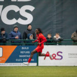 Bernard Mensah scores for Redditch United against Bromsgrove Sporting