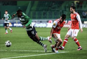 Ghana winger Abdul Fatawu Issahaku reacts to Sporting Lisbon’s emphatic victory over Braga in Portugal