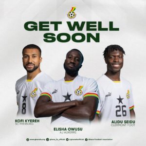 Ghana FA sends best wishes to injured Black Stars trio