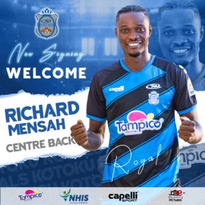 Defender Richard Mensah joins Kotoku Royals until the end of the season