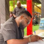 Pictures: Several ex-Black Stars players sign book of condolence at Christian Atsu’s family house