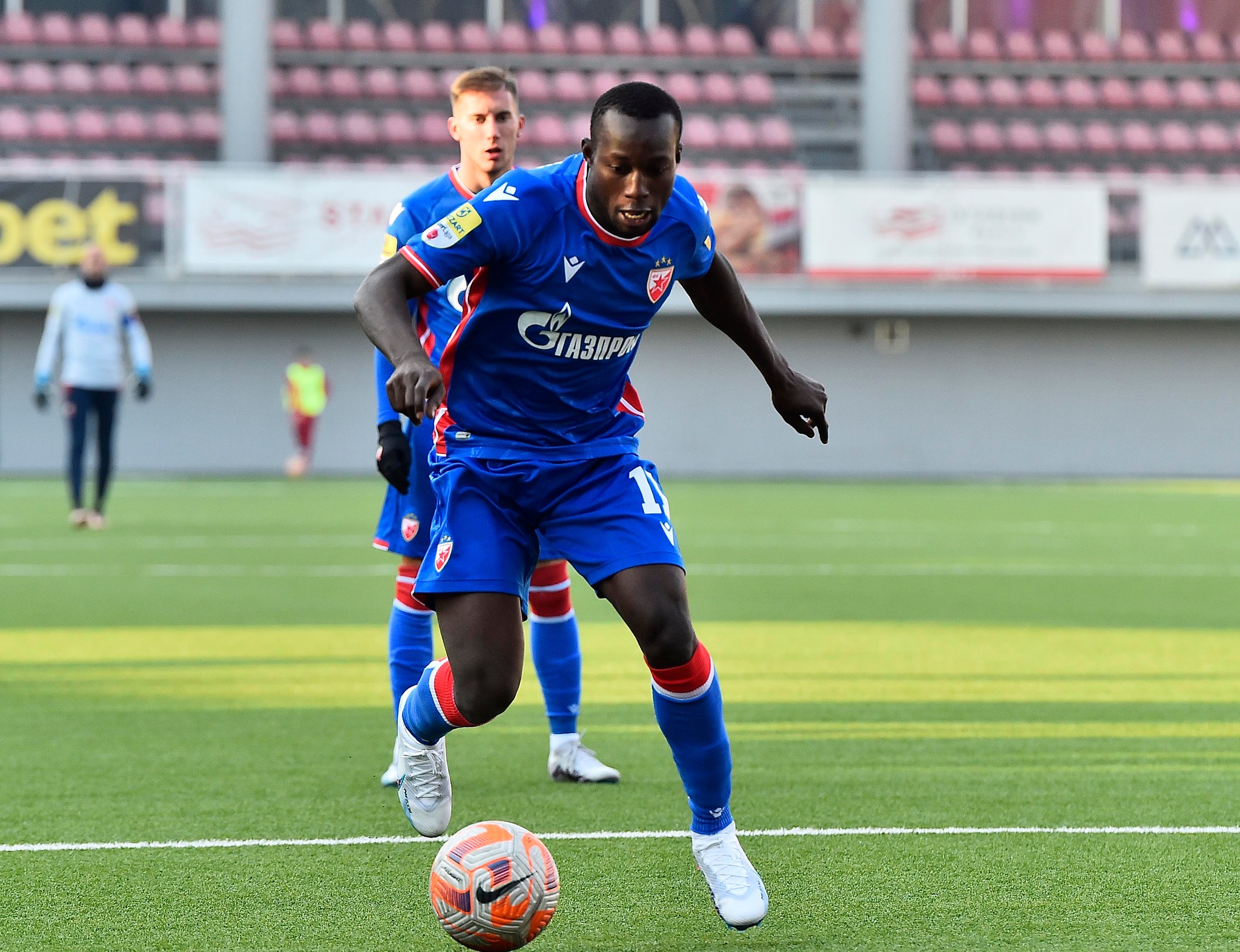 Winger Osman Bukari scores in Red Star Blegrade's thrashing of Vozvodac