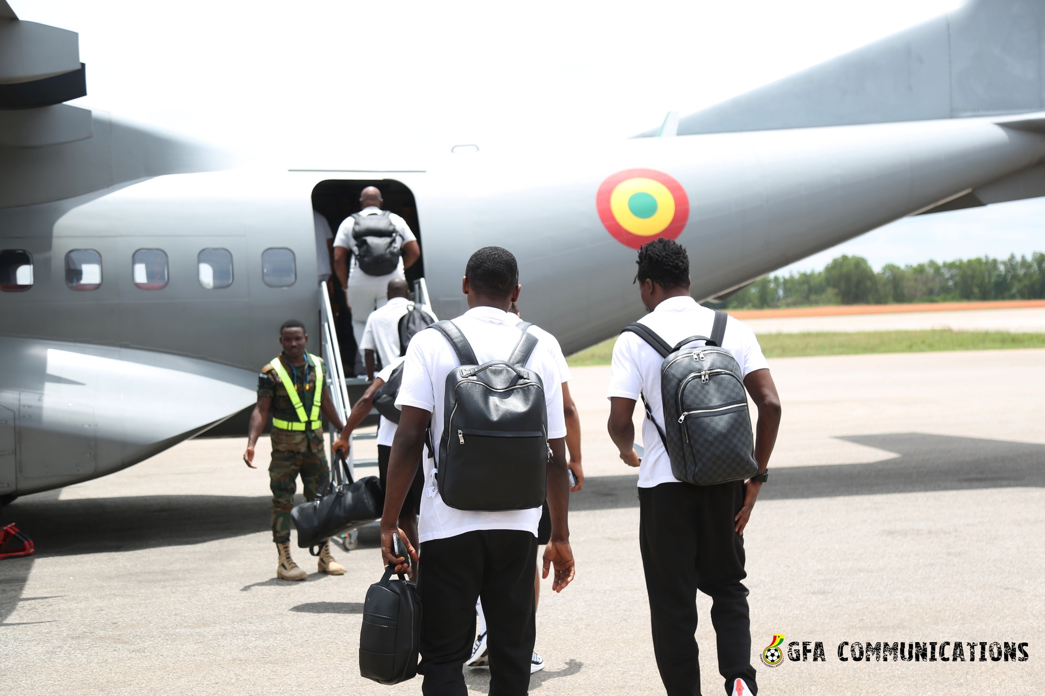 Pictures: Black Stars fly out to Luanda for second leg clash against Angola
