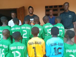Black Stars winger Osman Bukari donates footballs, sets of jerseys to pupils of Kwahu Mamfe Basic School, JHS