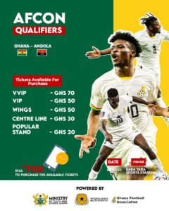 2023 Africa Cup of Nations qualifiers: NSA announce rate for Ghana v Angola game Baba Yara Sports Stadium