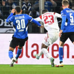 Kwadwo Duah scores for FC Nurnberg against Arminia Bielefeld