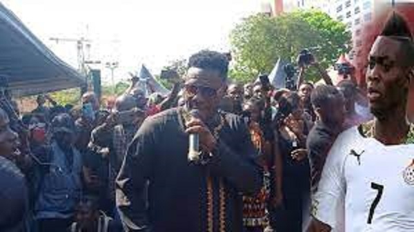 Asamoah Gyan performs at Christian Atsu's funeral