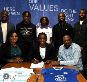 Ghanaian youngster Ato Ampah reacts after signing professional contract with Chelsea