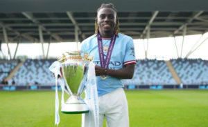 Ghanaian midfiwlder Terrell Agyemang helps Manchester City U21s to win English Premier League 2