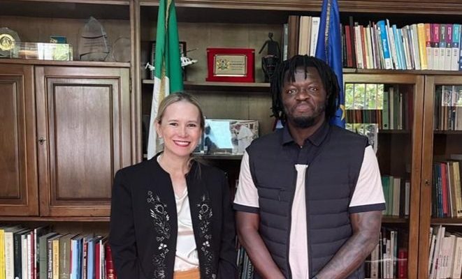 Ghana legend Sulley Muntari meets Italy ambassador to Ghana