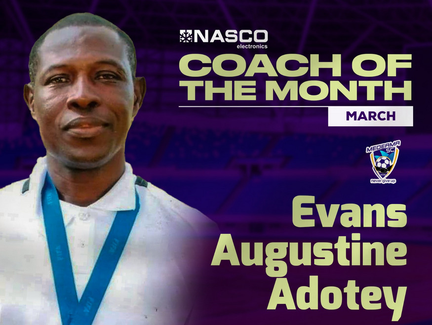 2022/23 Ghana Premier League: Augustine Evans Adotey named NASCO Coach of the Month for March
