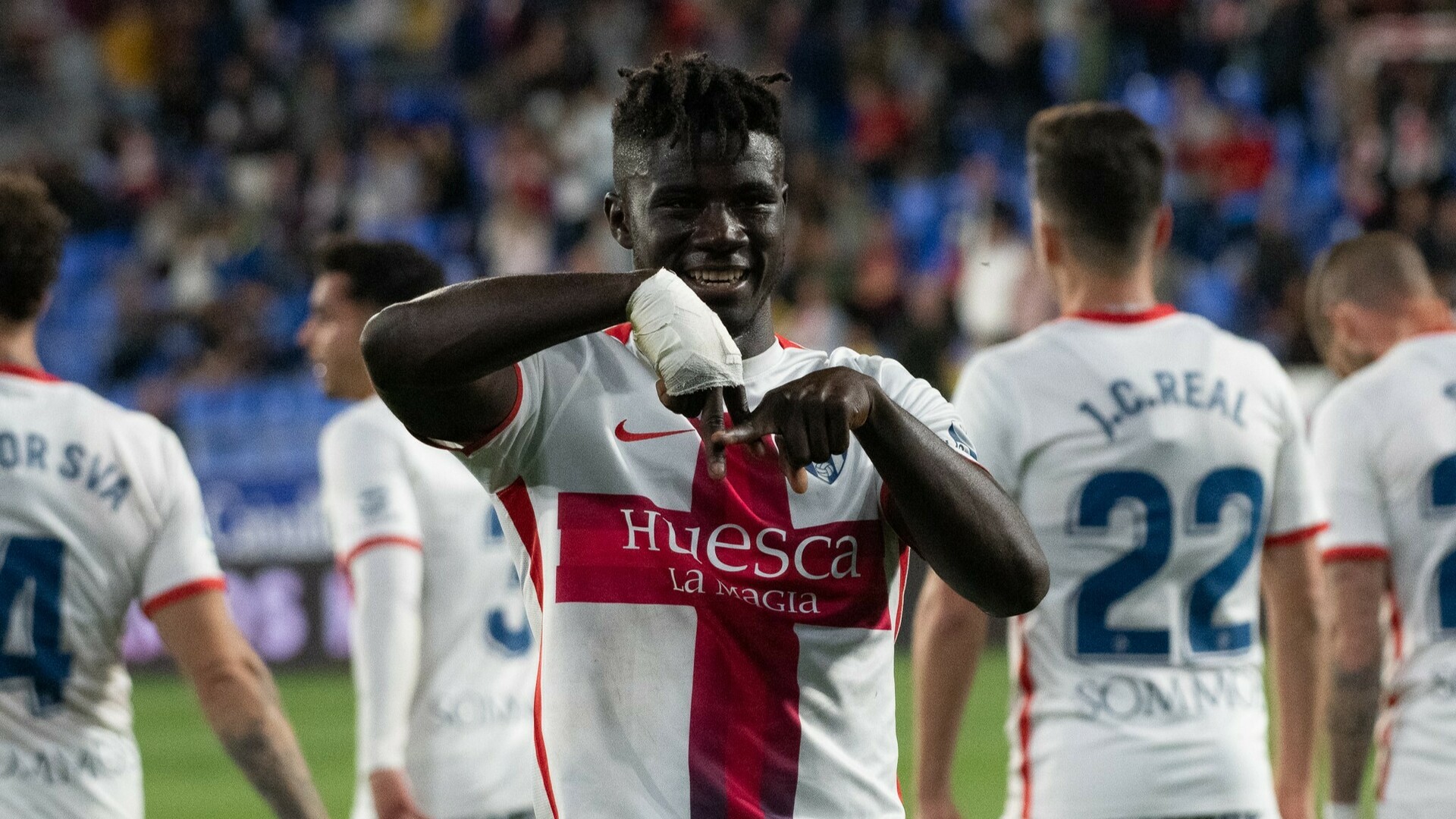 Samuel Obeng reacts to Huesca's draw with CD Tenerife