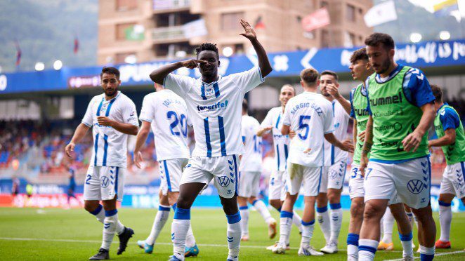 Ghanaian striker Dauda Mohammed scores late to salvage a point for Tenerife in Spain