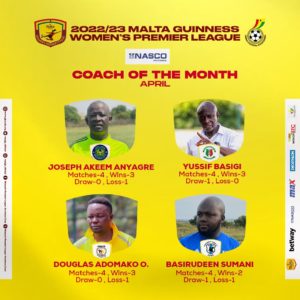 Women’s Premier League: Top coach Yusif Basigi, 3 others shortlisted for April Coach of the Month award