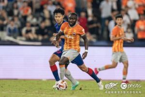 Winger Frank Acheampong reacts to scoring brace and winning Man of the Match in Shenzhen FC’s victory