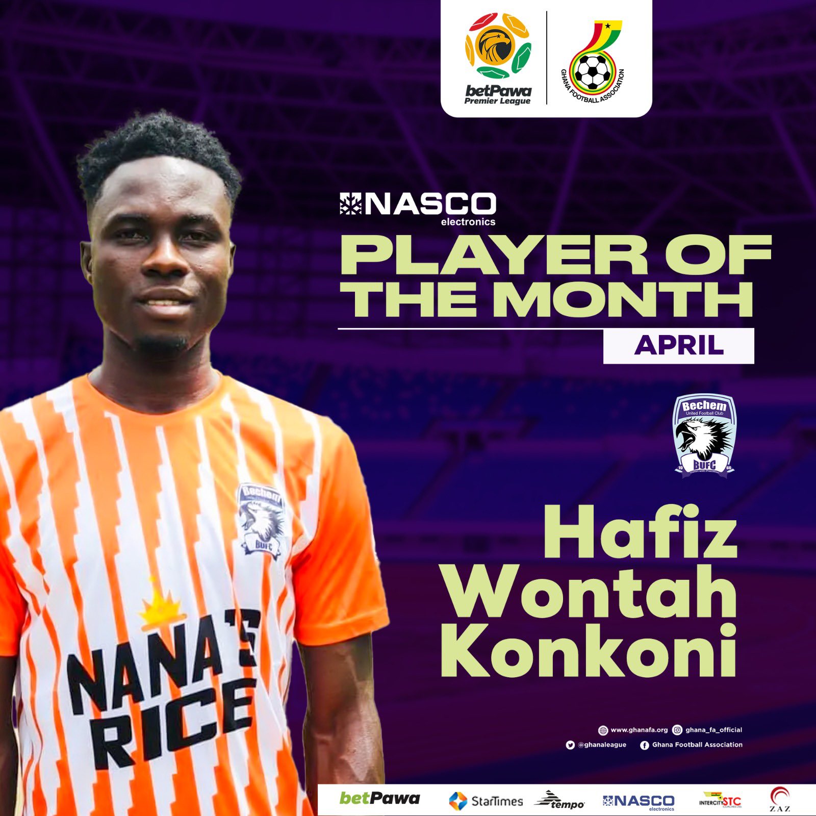 Ghana Premier League: Hafiz Konkoni clinches April's NASCO Player of the Month award