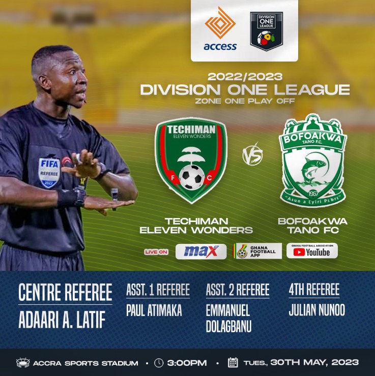 Referee Latif Adaari to officiate DOL Zone One play-off final between Eleven Wonders and Bofoakwa Tano