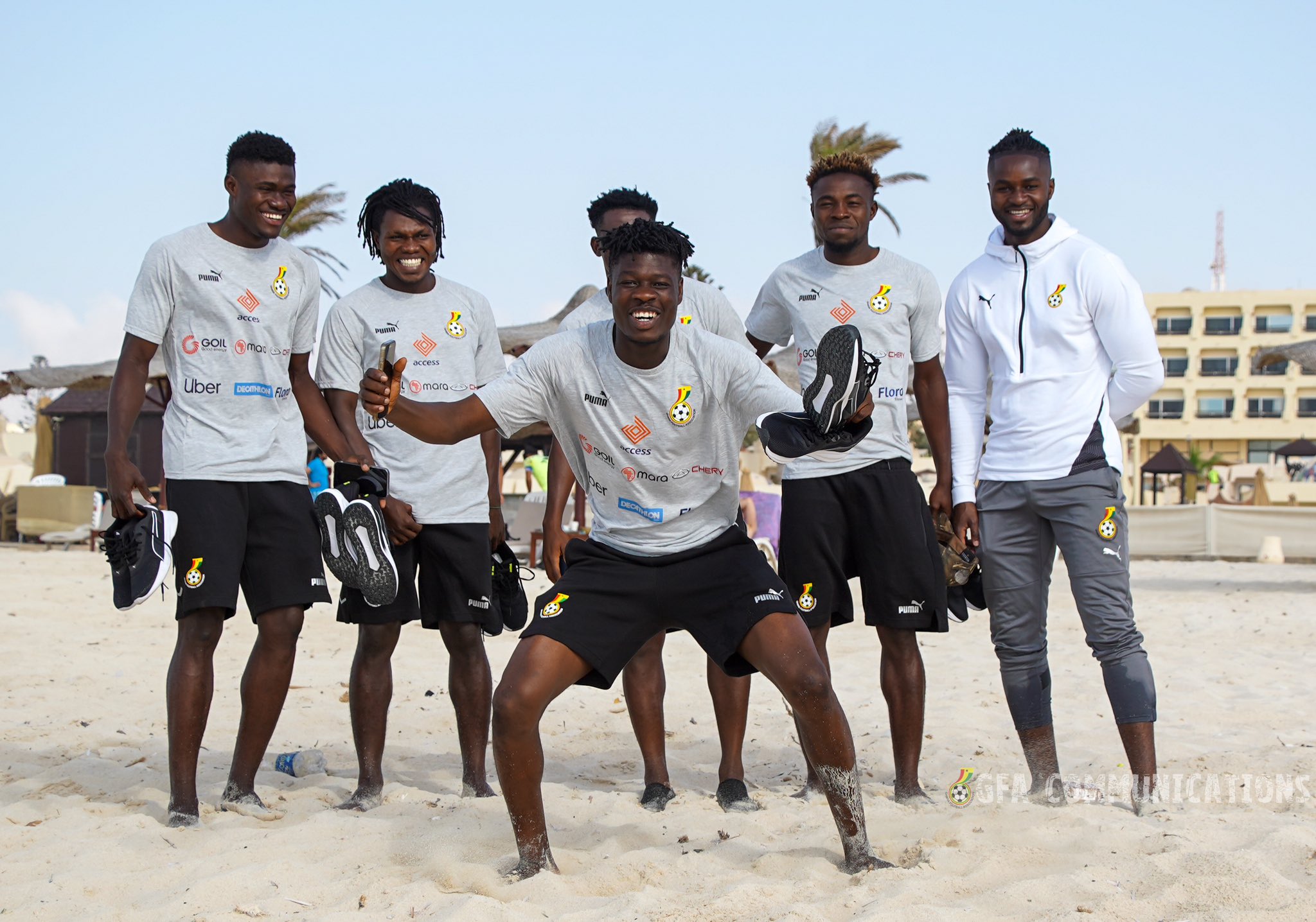 2023 U23 Africa Cup of Nations: Black Meteors engage in beach exercise in day one of Egypt pre-tournament tour