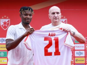 Black Stars midfielder Edmund Addo reacts after completing his move to Red Star Belgrade