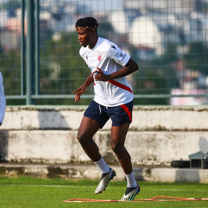 Pictures: Edmund Addo starts training with Red Star Belgrade