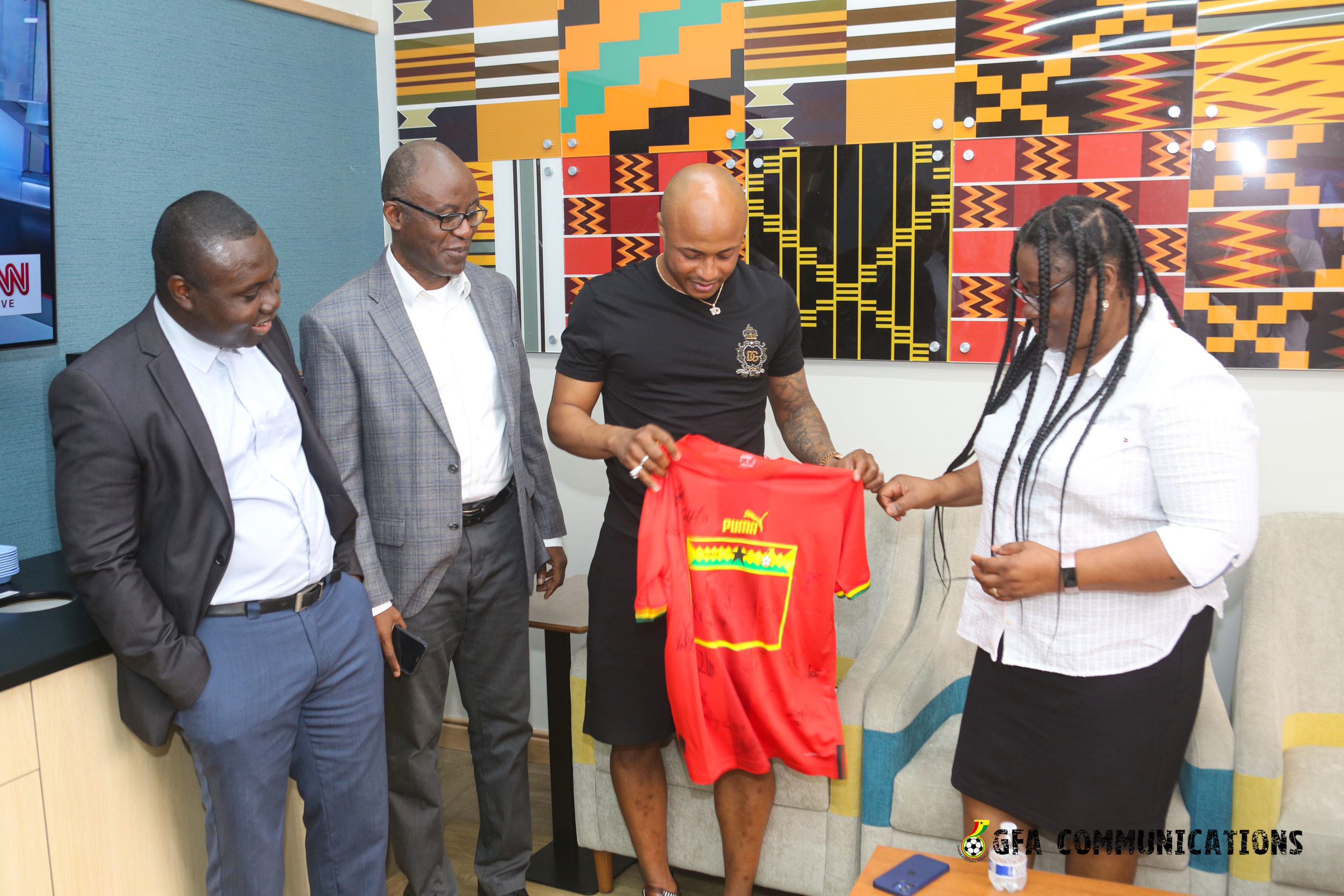 Black Stars captain Andre Ayew visits dental partner of Ghana national teams