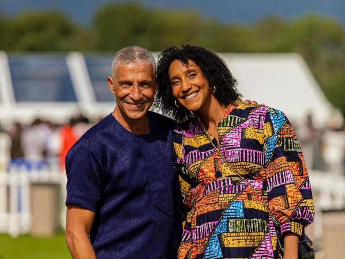 Chris Hughton and daughter Aisha don traditional colours at 2023 Lux Afrique Polo Day