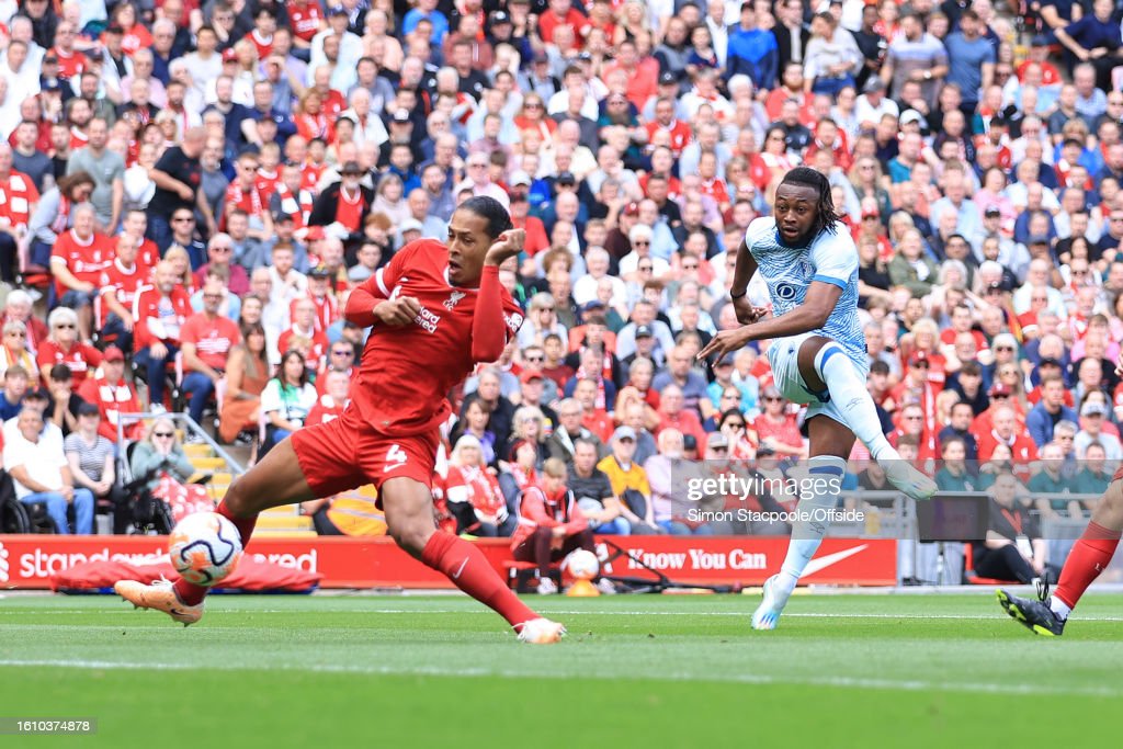 Ghana's Antoine Semenyo scores for Bournemouth against Liverpool