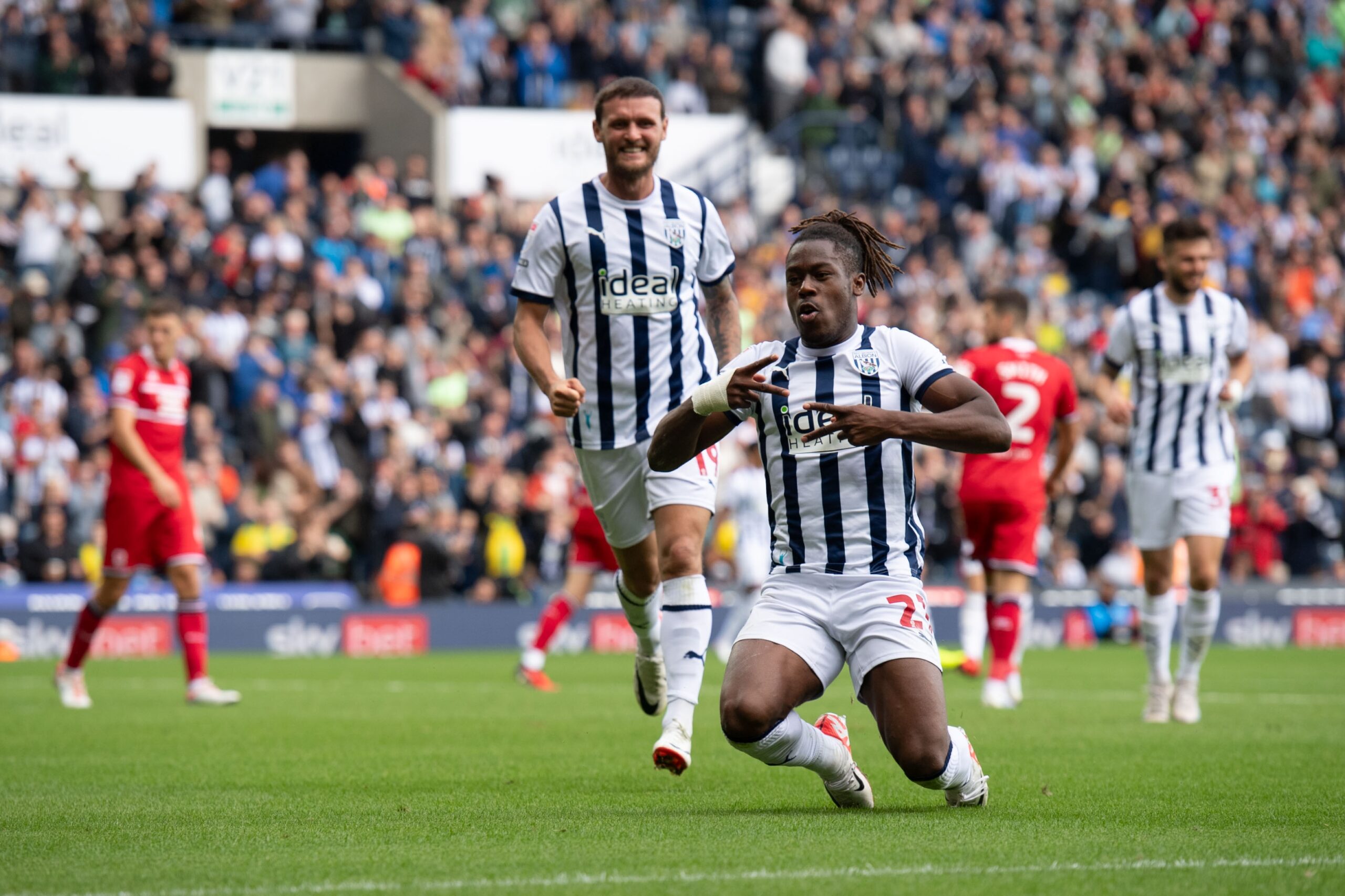 Brandon Thomas-Asante scores in West Brom’s win against Middlesbrough