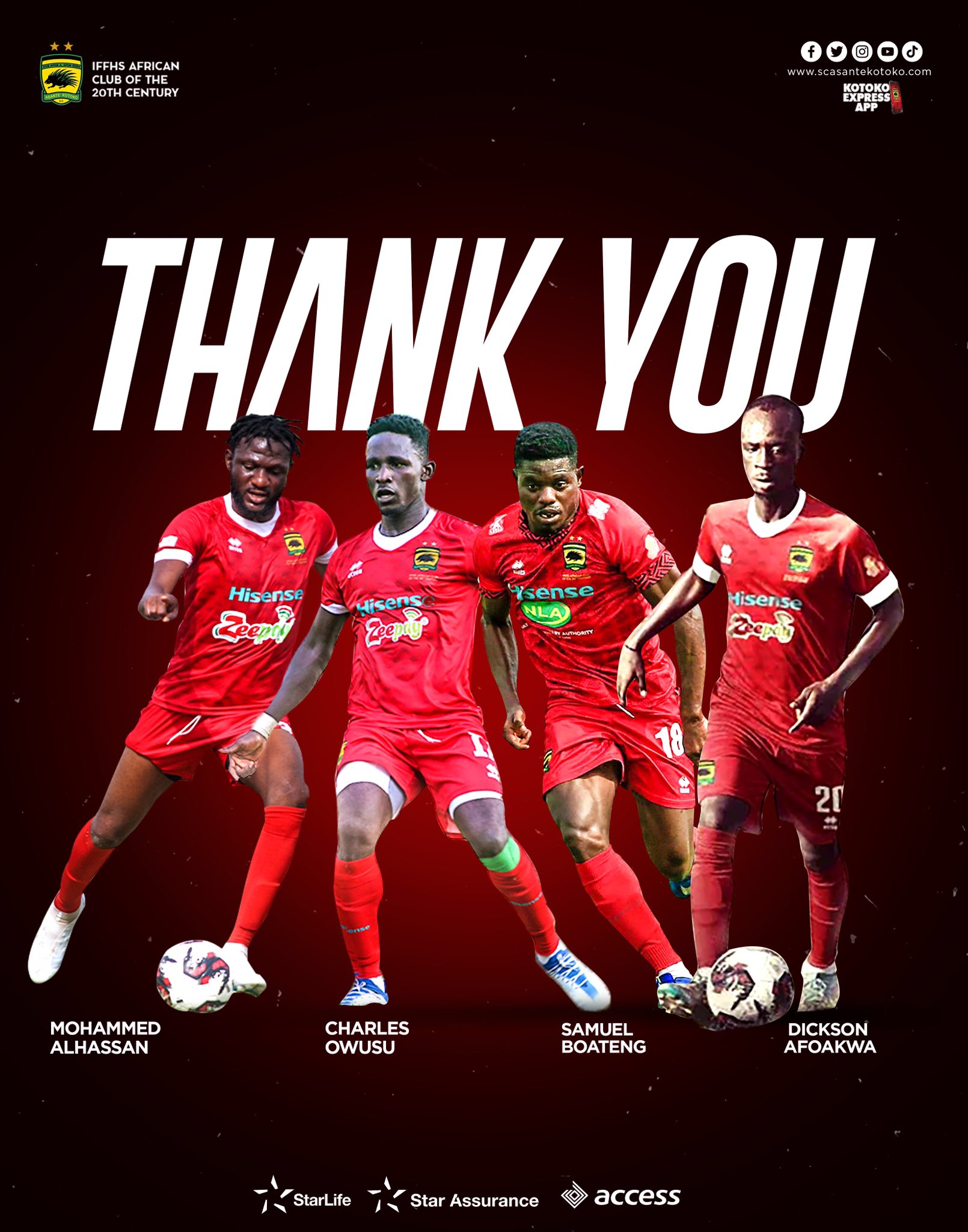 OFFICIAL: Asante Kotoko terminate contracts of Mohammed Alhassan, three other players