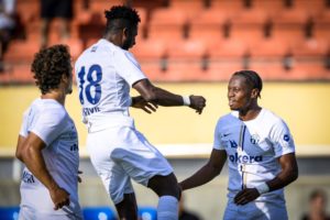 Ghana forward Daniel Afriyie Barnieh reacts to FC Zurich’s win against Stade-Laussane-Ouchy