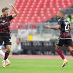 Jan Gyamerah scores for FC Nurnberg against Wehen Wiesbaden