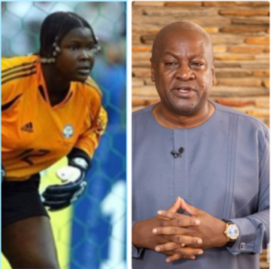 Ex-Black Queens goalkeeper receives two-bedroom house from John Mahama (VIDEO)
