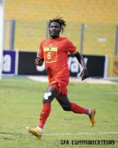 Medeama forward Jonathan Sowah reacts after serving an assist on Ghana debut