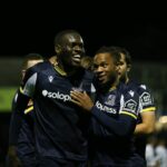 Ghanaian midfielder Wesley Fonguck scores for Southend United against Maidenhead United