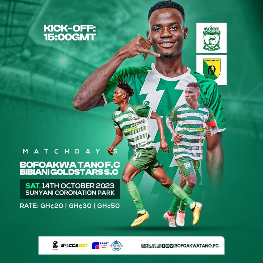 2023/24 Ghana Premier League: Week 5 Match Preview – Bofoakwa Tano vs. Bibiani Gold Stars