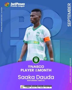 Ghana Premier League: Bofoakwa Tano captain Saaka Dauda wins September Player of the Month
