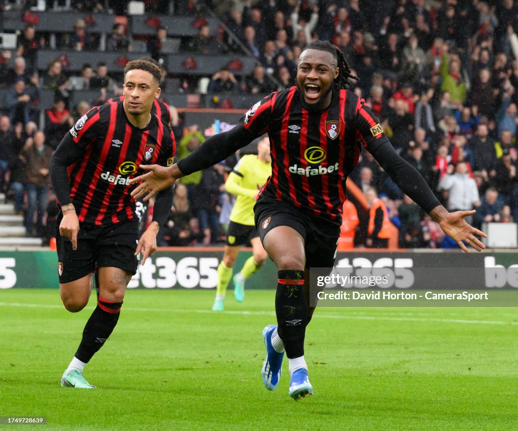 Antoine Semenyo scores in Bournemouth's win against Burnley