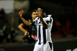 Ghana defender Baba Rahman reacts after PAOK’s victory against Frankfurt in Europa Conference League