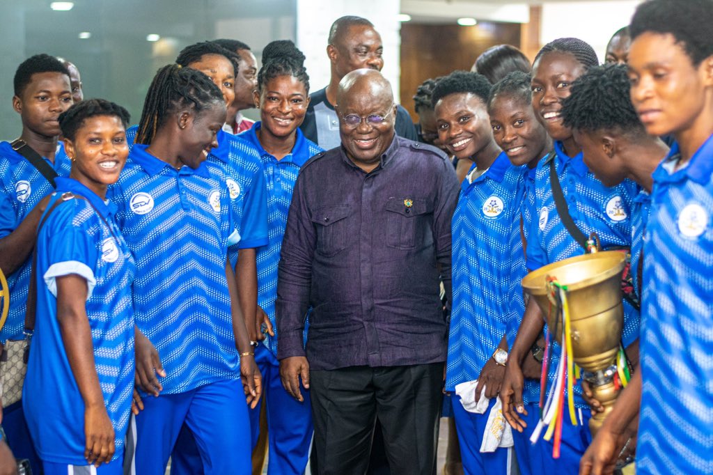 Ampem Darkoa Ladies FC visits President Akufo Addo ahead of their Champions League campaign