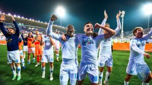 Ghana winger Emmanuel Gyasi reacts after scoring first goal for Empoli in win over Fiorentina